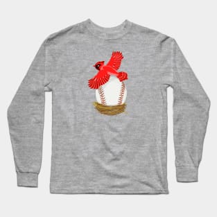 Play Ball! Cardinal Baseball Egg in Nest Long Sleeve T-Shirt